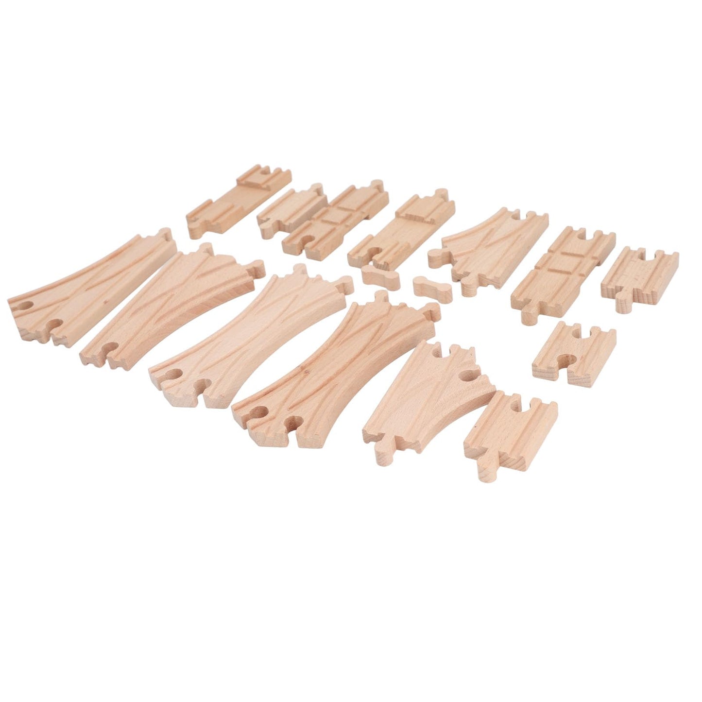 BROLEO Wooden Track Set, Educational Skill Development Wooden Track Expansion Pack Assembly Kit for Toddlers
