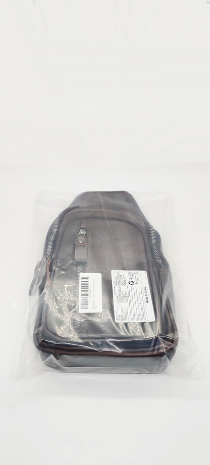 Xieben Vintage Leather Sling Chest Bag Crossbody Pack for Men Women Travel Outdoor Shoulder Pack Backpack Daypack