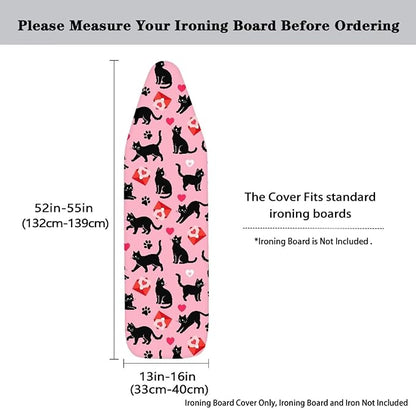 Cat Ironing Board Cover Scorch Resistant Padding Elastic Edge Heavy Duty Iron