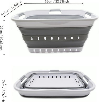 SAMMART 42L Collapsible Plastic Laundry Basket