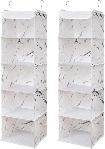5 Shelves Hanging Closet Organizer, 2 Pack Hanging Storage