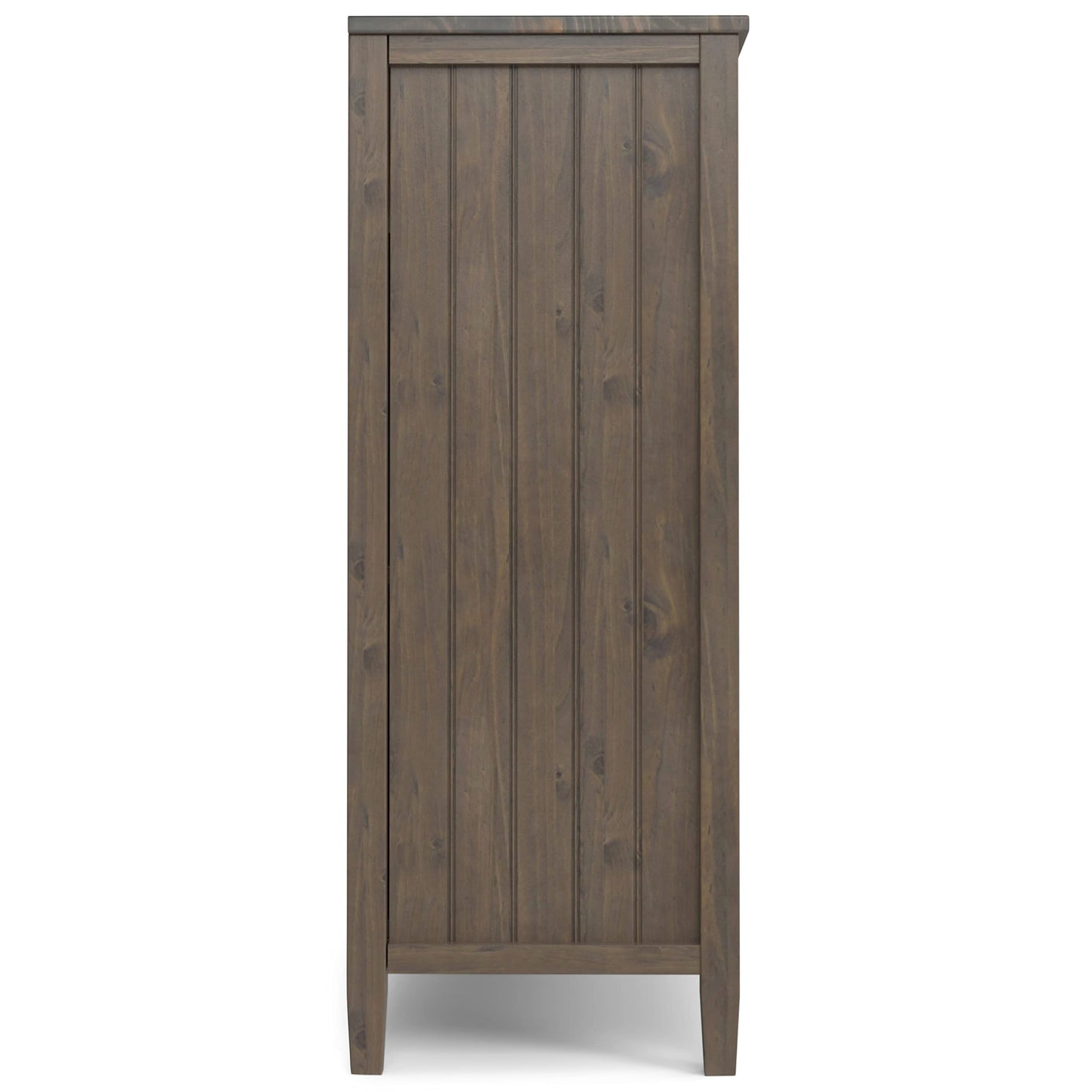 SIMPLIHOME Lev SOLID WOOD 39 Inch Wide Contemporary Medium Storage Cabinet in Smoky Brown, For the Living Room, Entryway and Family Room
