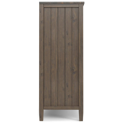 SIMPLIHOME Lev SOLID WOOD 39 Inch Wide Contemporary Medium Storage Cabinet in Smoky Brown, For the Living Room, Entryway and Family Room