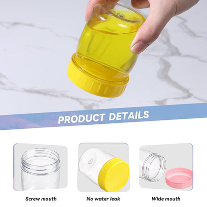 Novelinks 8 oz Plastic Mason Jars with Colorful Screw-On Lids – 16 Pack Clear Leakproof Storage Containers for Pantry, Crafts, Snacks, Spices – BPA-Free & Reusable