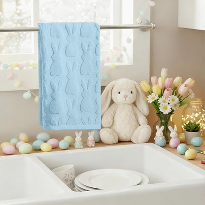 Artoid Mode 1 Pc Light Blue 3D Rabbit Jacquard Easter Hand Towels