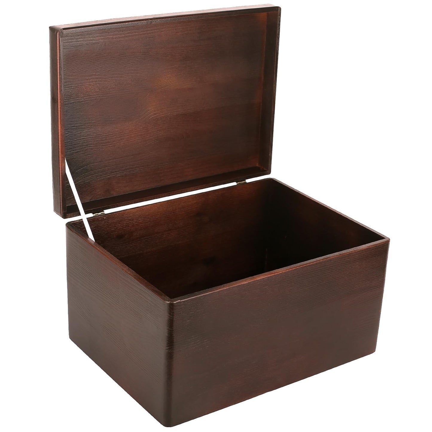 Creative Deco Large Brown Wooden Box Storage with Hinged Lid | 15.8x11.8x9.44in (+-0.5) | Keepsake Decorative Gift Box | Acacia-Like Wood Chest Trunk PRODUCT NOT INTENDED FOR 15 YEARS OR BELOW