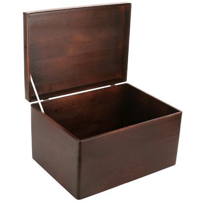 Creative Deco Large Brown Wooden Box Storage with Hinged Lid | 15.8x11.8x9.44in (+-0.5) | Keepsake Decorative Gift Box | Acacia-Like Wood Chest Trunk PRODUCT NOT INTENDED FOR 15 YEARS OR BELOW