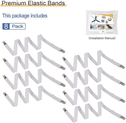8Pcs Adjustable Bed Sheet Straps Clips, Elastic Mattress Sheet Fasteners Holder