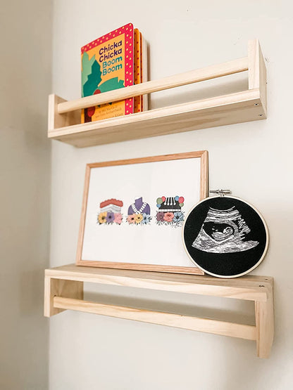 Gneric Floating Shelves for Wall, Burlywood Nursery Book Shelves, 15.7 inch Kids Bookshelf, Wall Shelves for Living Room Bedroom Decor,Kitchen Spice Rack,Bathroom Storage Rack(2 Pack)