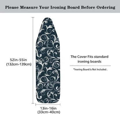 Dust Heat Resistant Ironing Board Cover, Vintage Flowers Print Ironing Board