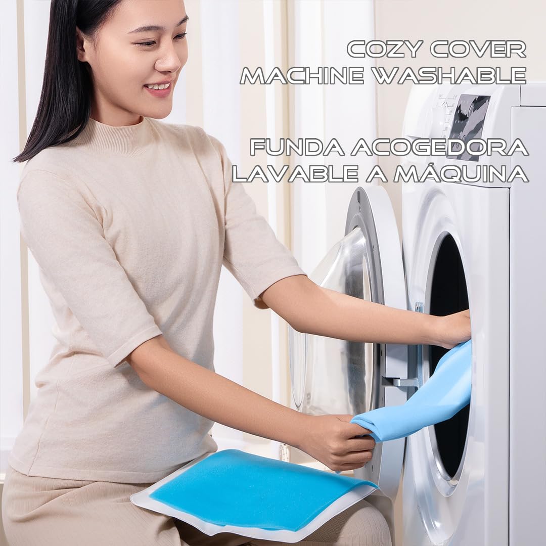 Boncare Stay On NO Auto-Off Hot Heating Pad for Cramps and Back Pain Relief Boncare Fomentera Electrica Lumbar Moist & Dry Heat Washable Cover (Sky Blue) (12"x15", 1.00, Count)