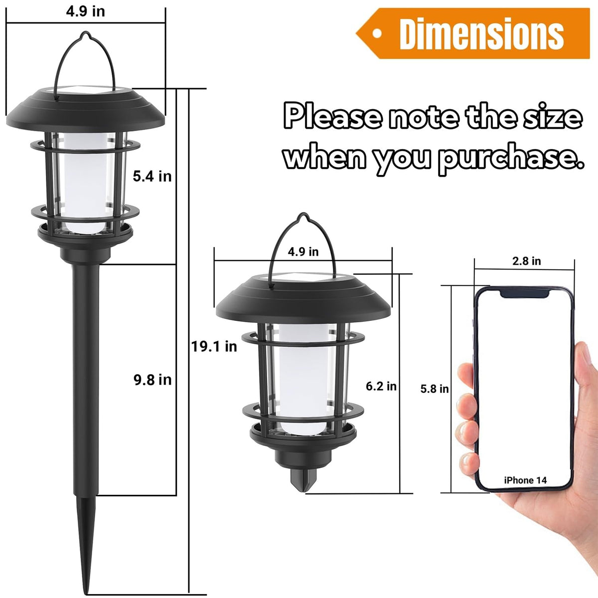 Dynaming 6 Pack Solar Flame Torch Lights Outdoor, Halloween Dual Use Flickering Flame Garden Light, Christmas Hanging Lanterns, Auto On/Off & Waterproof Lighting for Lawn Patio Yard Walkway Driveway