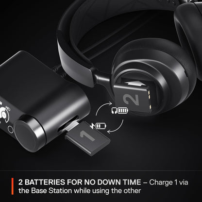 SteelSeries Arctis Nova Pro Wireless Multi-System Gaming Headset - Premium Hi-Fi Drivers - Active Noise Cancellation - Infinity Power System - ClearCast Gen 2 Mic - PC, PS5, PS4, Switch, Mobile