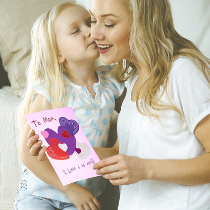 ArtCreativity 126+ Pcs Valentine's Day Heart Doilies Card Crafts for Kids - Valentine Day Crafts for Classroom Parties - Valentines Craft Supplies Kits with Heart Doilies and Glitter Foam Stickers