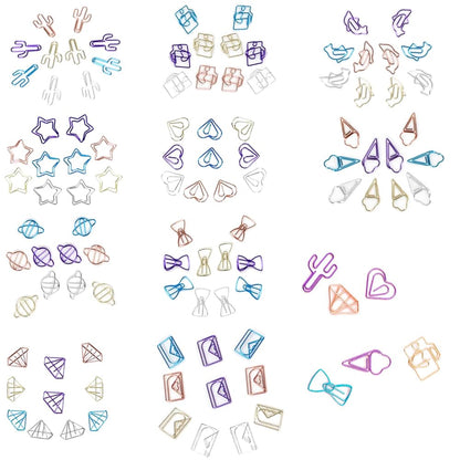 100 pcs Cute Paper Clips, BOSOIRSOU Metal Bookmark Folder Pin Memo Clamp Planner Clip for Pagination Organize Document Organizing Office Supplies School Student
