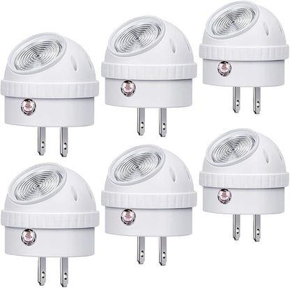 Emotionlite Plug-in Night Lights, Neutral White LED Nightlight, 360° Rotation, Dusk to Dawn Sensor, Kids, Adult, Bedroom, Hallway, Bathroom,Kitchen, Stairways, Corridor, 6 Pack