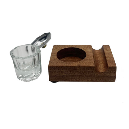 Yidaz Ink Well for Dip Pen Wooden Calligraphy Pen Holder Oblique Nib Holder Glass Ink Bottle Container Desktop Tabel Decoration