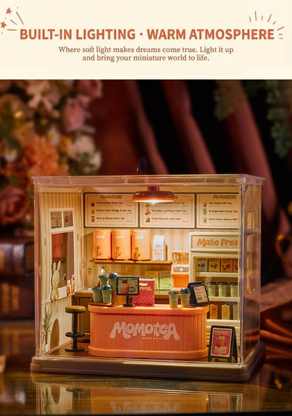 Milk Tea Shop DIY Miniature Dollhouse Building Toy