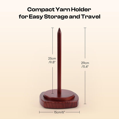 Caydo Wooden Yarn Holder for Knitting and Crocheting, Easy Install and Operate Yarn Spinner Holder, Yarn Spinner with Yarn Storage, Perfect Crochet Gift for Craft Enthusiasts - Brown
