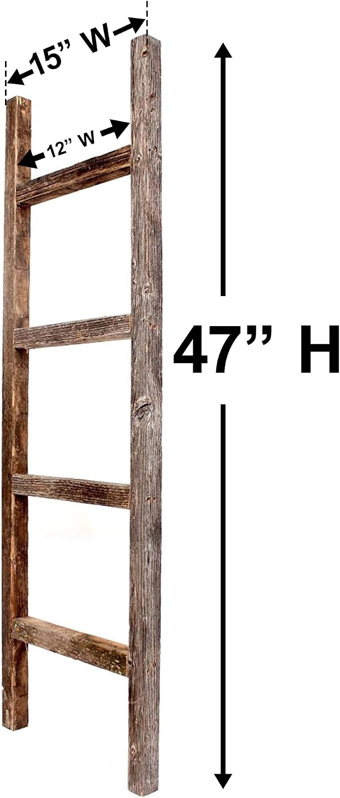 BARNWOODUSA Rustic Farmhouse Decorative Ladder - Our 47 inch Ladder can be Mounted Horizontally or Vertically and is Crafted from Reused Wood No Assembly Required Robins Egg Blue