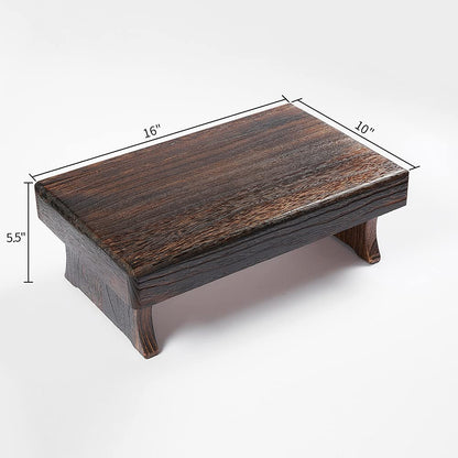 SINOBEST Wood Step Stool, Portable Rectangle Bed Stool, Small Step Ladder for Kitchen & Bathroom, Foot Rest Stool Under Desk, Large Surface, Strong and Durable