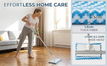 Snap Grip Mini Mop, Zero Touch MiniMop, Disposable Clip Mopstick Reusable Cloths