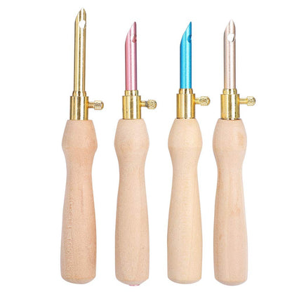 Lavor Punch Needle Supplies 10×6×2 4pcs Portable Punch Needle Knitting Embroidery Pen Wooden Handle for Sewing Felting DIY Craft Handwork