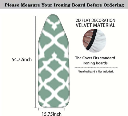 Nuxovilar Green Geometric Pattern Ironing Board Cover, 15 * 54inch, Fits Most