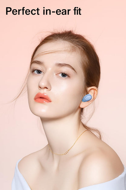Acuvar Waterproof Bluetooth Headphone Wireless Earbuds – Bluetooth 5.0 Earbud Wireless Headphone with Microphone, Touch Controls, Noise Cancelling, 3D Stereo Bass & Smart LCD Charging Case (Blue)