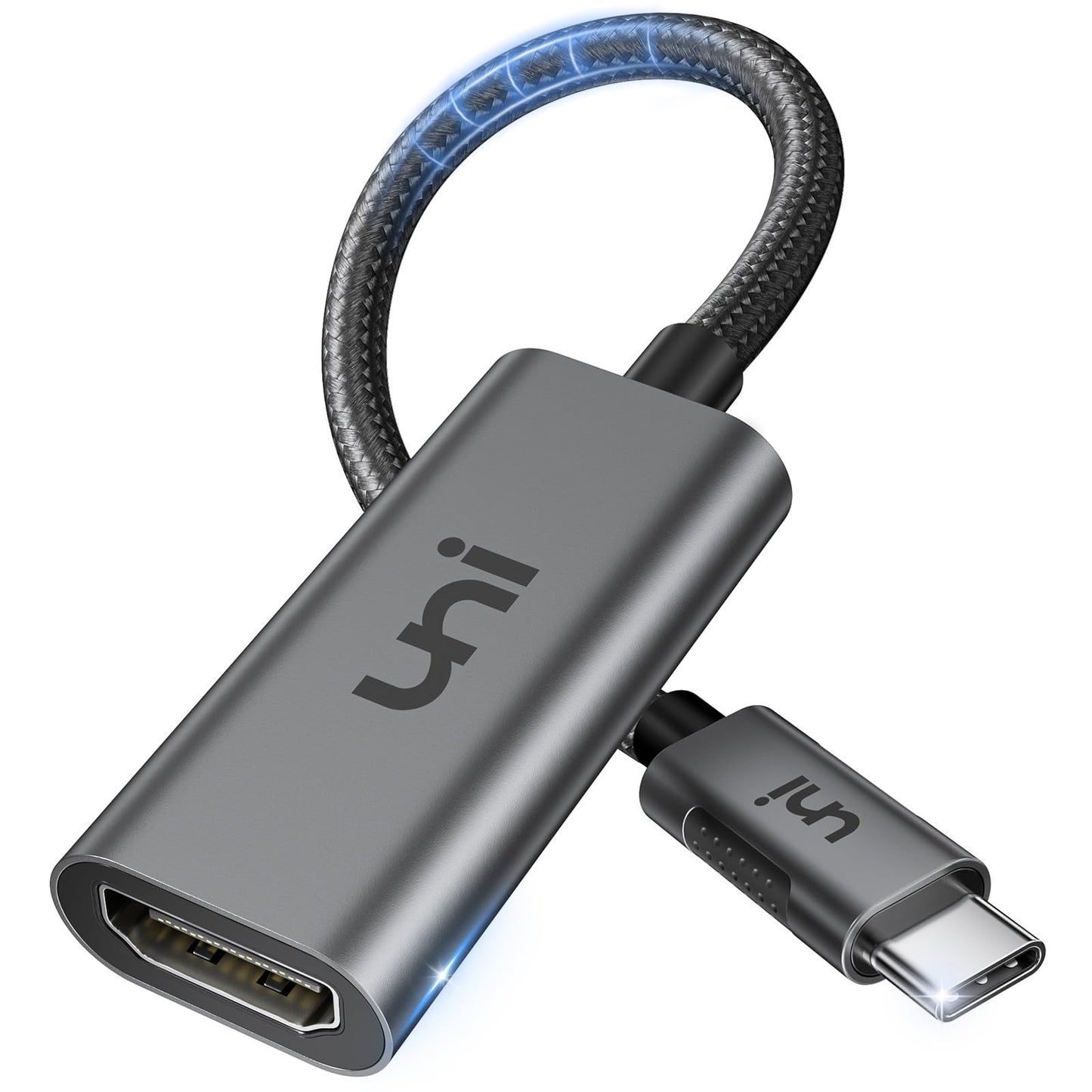 uni USB-C to HDMI Adapter 4K@60Hz, Thunderbolt 3/4 to HDMI Adapter, Type C HDMI Converter, Compatible with MacBook Pro/Air 2022, iPad Pro/Air, Surface Laptop, Dell XPS, Chromebook, Galaxy & More