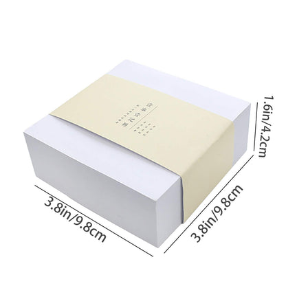 VANRA Sticky Notes 4 x 4-Inches Self-Stick Note Cube Memo Pads Strong Adhesive, 400-Sheets/Cube (Ivory White)