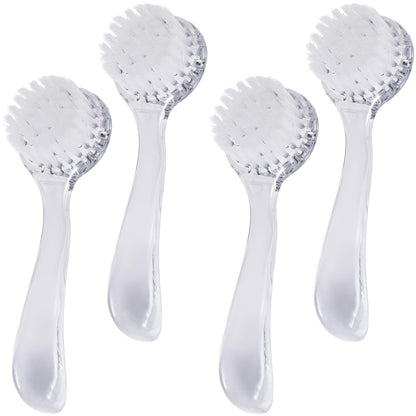 4 Colors Facial Cleansing Brush, Beomeen Face Scrubber Exfoliating Brush Face Wash Scrub Exfoliator for Skin Care, Makeup Removal (Blue, Pink, Purple, Clear)