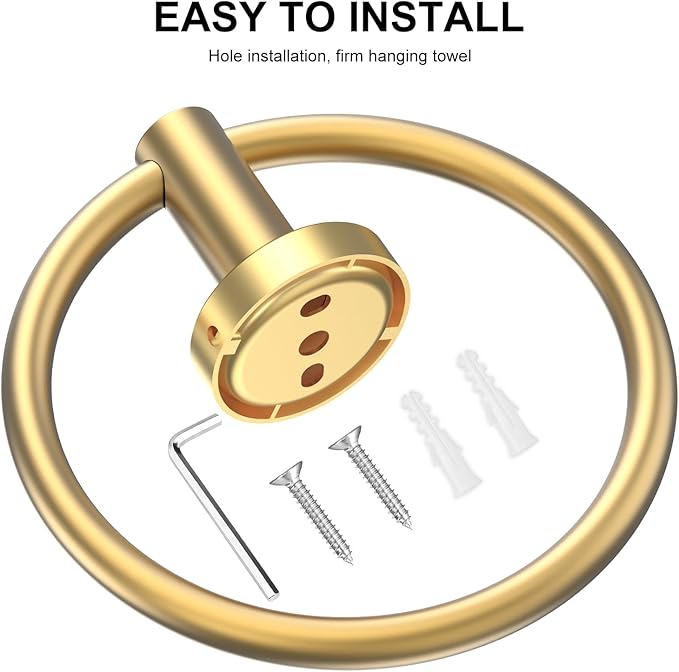 SetSail Towel Holder for Bathroom Wall Gold Towel Ring Stainless Steel Hand