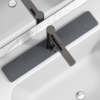 23.6" x 4" Stone Faucet Mat for Kitchen Sink, Quick Drying Diatomite Sink Tray