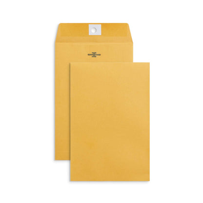 Blue Summit Supplies 100 6” x 9” Clasp Envelopes with Gummed Seal, Small Clasp Mailing Envelopes Made From 28lb Kraft Paper, For Smaller Items or Handling Cash, Bulk 100 Pack