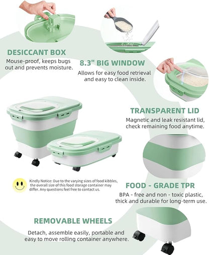 20-30 Lbs Rice Storage Container, Collapsible Food Storage Containers