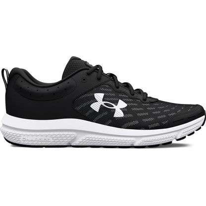 Under Armour Men's Charged Assert 10 Running Shoe, (001) Black/Black/White, 14 XX-Wide
