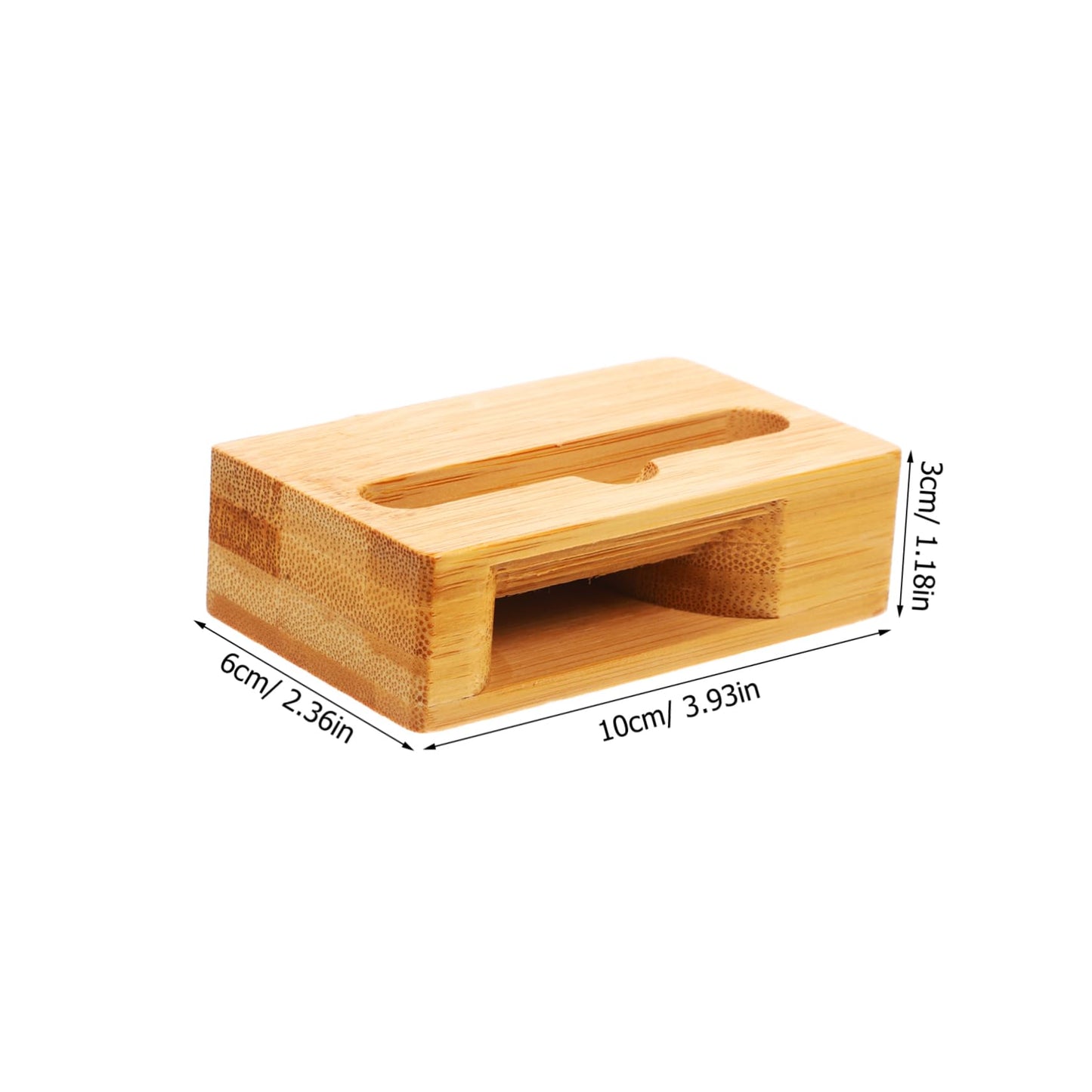 Angoily Wooden Phone Holder Stand with Echo Resonance Sound Amplifier Compact Desktop Cell Phone Loudspeaker Amplifier 3.93X2.36X1.18In