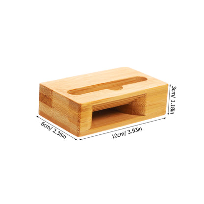 Angoily Wooden Phone Holder Stand with Echo Resonance Sound Amplifier Compact Desktop Cell Phone Loudspeaker Amplifier 3.93X2.36X1.18In
