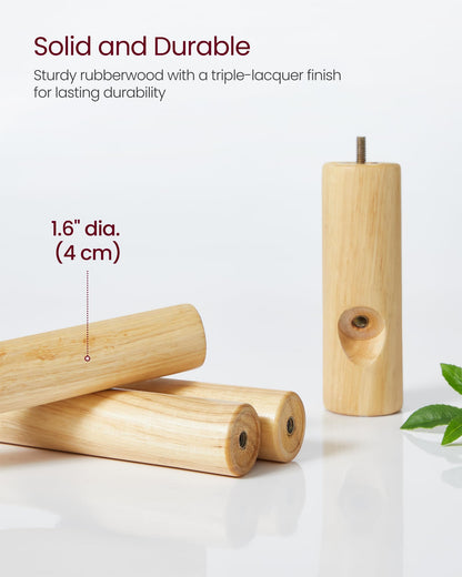 VASAGLE Solid Wood Coat Rack, Free Standing Hall Coat Tree with 8 Hooks, 3 Height Options, for Coats, Hats, Bags, Purses, for Entryway, Hallway, Rubberwood Hooks and Pole, Dark Walnut URCR010W01