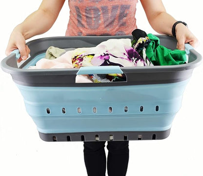 SAMMART 42L Collapsible Plastic Laundry Basket