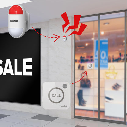 taoctee Panic Button Alarm for House Remote Control Strobe Siren Alarm System Sound & Light Emergency Panic Button for Security,Elderly,Office (Battery Operated&USB Charging)
