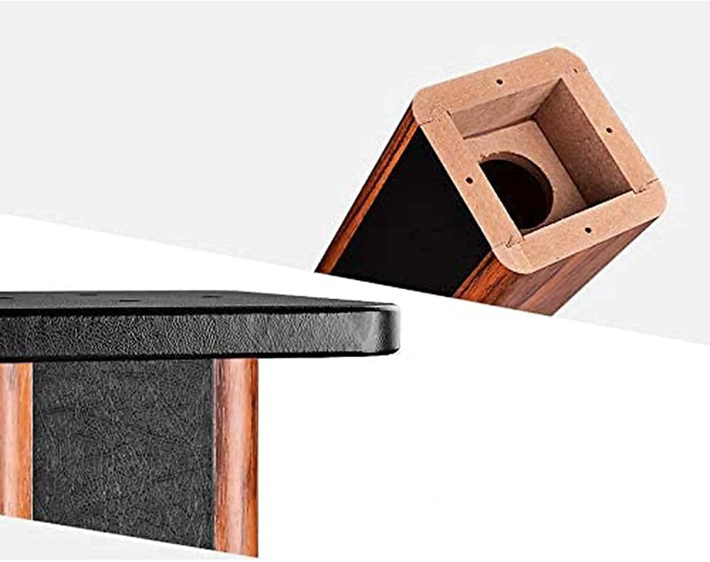 bimiti Speaker Stands Wood Grain 28 Inch Universal Floor Speaker Stands Pair Heavy Duty Surround Sound Speaker Monitor Stand for Home Theater with Sand Filling Tuning Function - 1 Pair