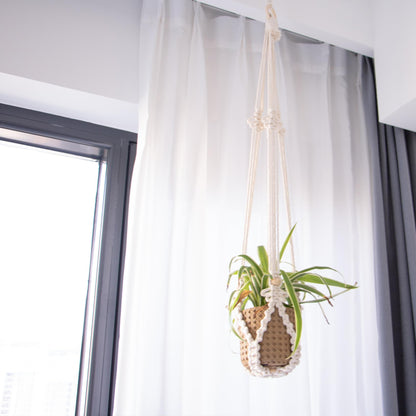 TENEWEE 3 Pack Macrame Plant Hangers Handmade Woven Boho Hanging Planters for Indoor Plants Window Balcony Home Decor