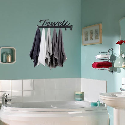 Azmoncy Over The Door Hooks - Heavy Duty Towel Rack with 7 Coat Hooks for Bedroom Bathroom Pool Kitchen