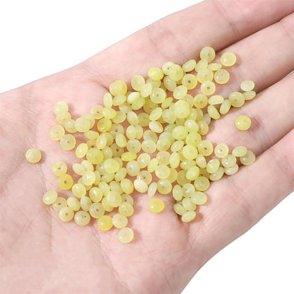 BEADIA Natural Lemon Jade Disk Stone Beads 4x2mm 160pcs Rondelle Loose Semi Gemstone Beads for Jewelry Making Design