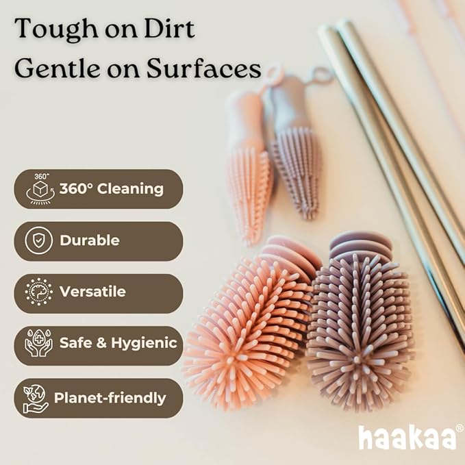 Haakaa Silicone Cleaning Brush Kit – Household Cleaning Brushes