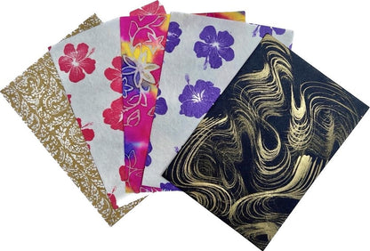 Handmade Mulberry Paper Sheets Thick A4 Variety Textured Patterns for Painting, Writing, Decorative Card Making DIY Craft, 20pcs