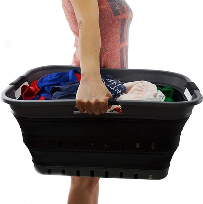 SAMMART 42L Collapsible Plastic Laundry Basket