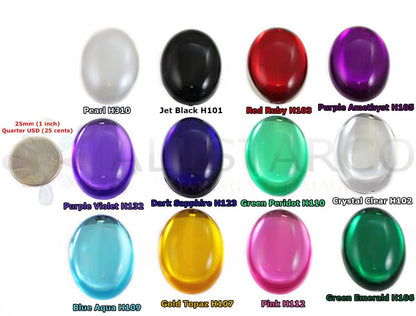 40x30mm Large Flat Back Oval Acrylic Cabochons Rhinestones Plastic Gems Embellishments for Crafts, Costumes, Card Invitations, Jewelry, Cosplay - 4 Pieces (Pearl H310)